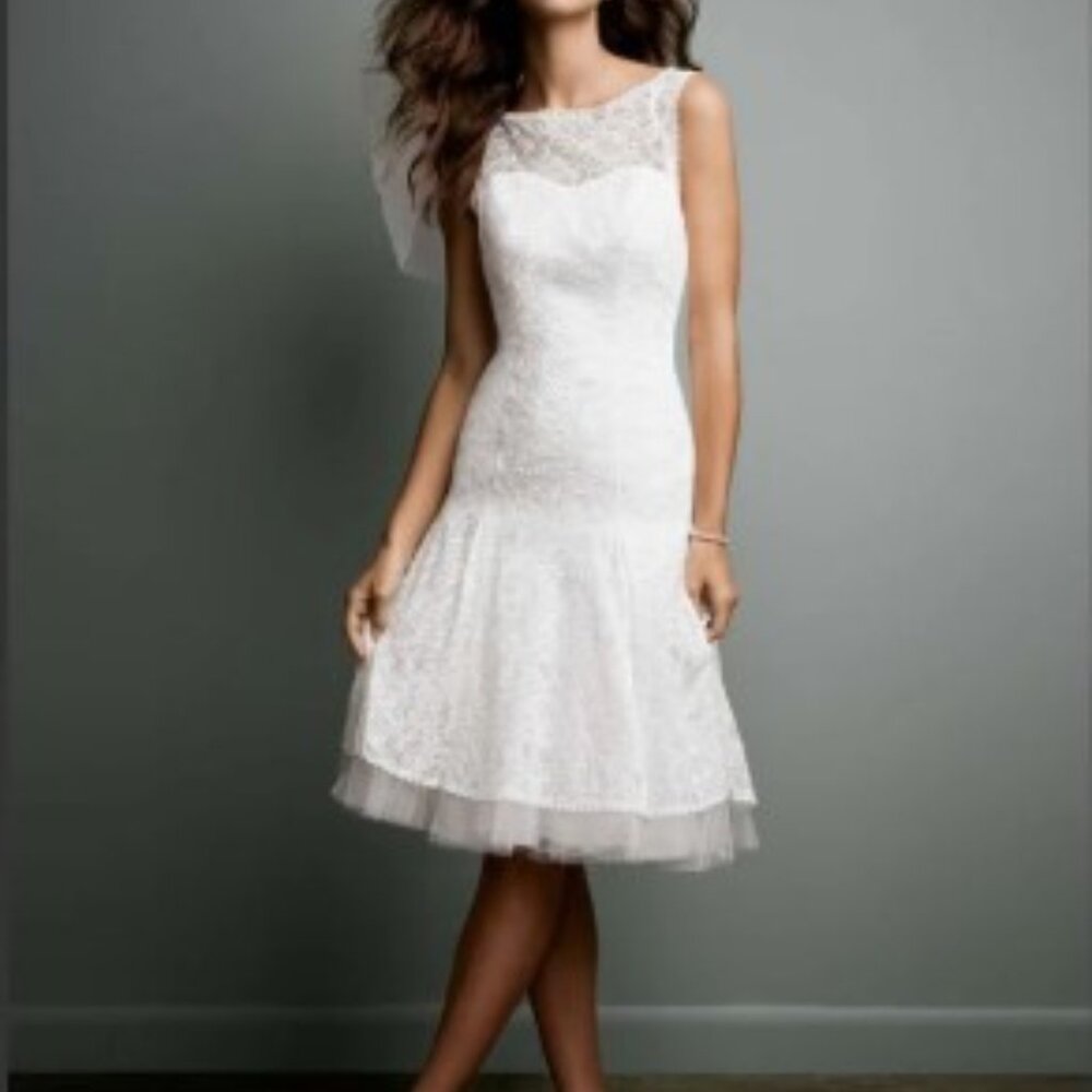 Galina Signature WG3625 Short wedding dress from David’s Bridal -Size 10